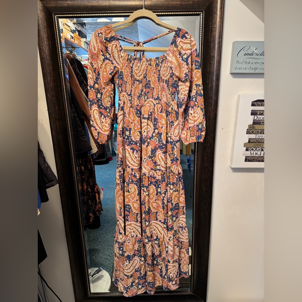 Pink Lily Paisley Print Maxi Dress - Multicolor